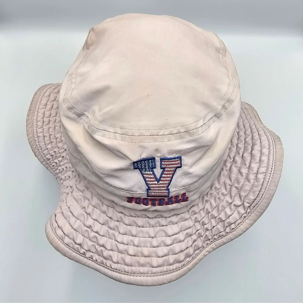 Vtg The Game Football Boonie Bucket Hat V Logo Stars Stripes Americana Sun Cap